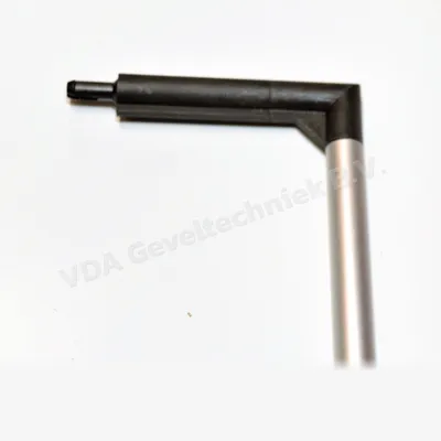 Bedieningsstok zilver lengte 1000mm incl. bocht 60mm t.b.v. ventilatie rooster 10mm
